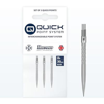 Harrows HM Grip Heavy Metal Quick Points Ryan Searle geïnspireerde dartpunten met vierkante grijpringen snel anti-breuk puntsysteem voor snelle puntwisseling Harrows HM Grip Heavy Metal Quick Points Ryan Searle geïnspireerde dartpunten met vierkante grijpringen snel anti-breuk puntsysteem voor snelle puntwisseling
