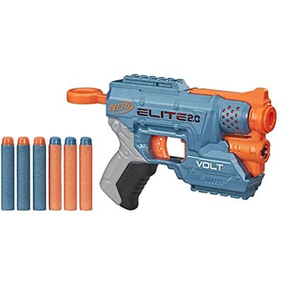 Nerf Elite 2.0 Volt SD-1 Blaster -- 6 officiële darts, lichtstraal targeten, 2-dartopslag, 2 tactische rails Nerf Elite 2.0 Volt SD-1 Blaster -- 6 officiële darts, lichtstraal targeten, 2-dartopslag, 2 tactische rails