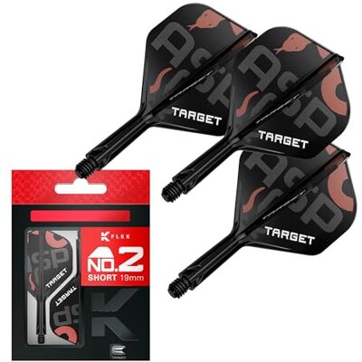 Target Darts Nathan Aspinall K Flex Flights and Shaft System, Nr.2 (kort, 19mm) Pak van 3 Kflex All In One Flights, Player Edition Darts Accessoires K-Flex Dart Stem Target Darts Nathan Aspinall K Flex Flights and Shaft System, Nr.2 (kort, 19mm) Pak van 3 Kflex All In One Flights, Player Edition Darts Accessoires K-Flex Dart Stem