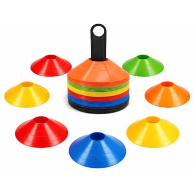 ATHLEJOY Slalom markeringskegels voor voetbal, atletiek, trainingsaccessoires en voetbalaccessoires ATHLEJOY Slalom markeringskegels voor voetbal, atletiek, trainingsaccessoires en voetbalaccessoires