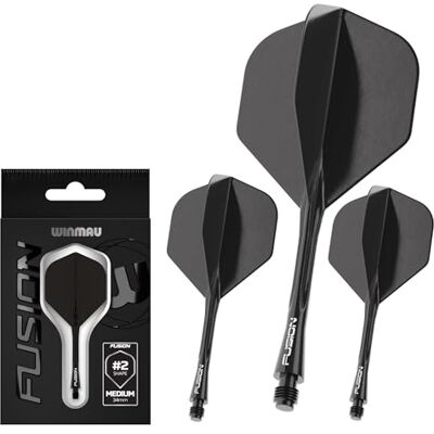 WINMAU Fusion darts met geïntegreerde vleugels en schachten vorm en design nr. 2 verkrijgbaar in korte, middelgrote en middelgrote maten transparant, rood en paars WINMAU Fusion darts met geïntegreerde vleugels en schachten vorm en design nr. 2 verkrijgbaar in korte, middelgrote en middelgrote maten transparant, rood en paars