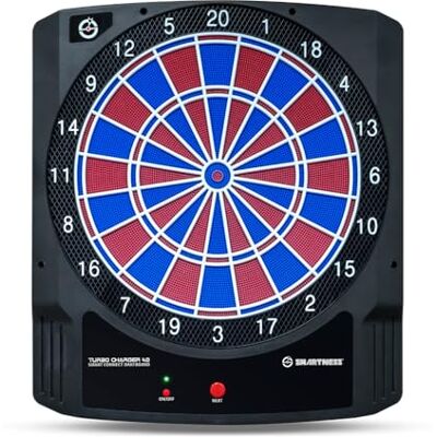 SMARTNESS Carromco Elektronisch dartbord met app-functie voor smartphones of tablets, met 16 spellen voor 1-8 spelers, met 6 darts en 20 reservepunten SMARTNESS Carromco Elektronisch dartbord met app-functie voor smartphones of tablets, met 16 spellen voor 1-8 spelers, met 6 darts en 20 reservepunten