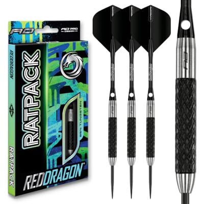 Dragon Professionele dartset van wolfraam, rat, 32 g, met veren en bomen (stengels) Dragon Professionele dartset van wolfraam, rat, 32 g, met veren en bomen (stengels)