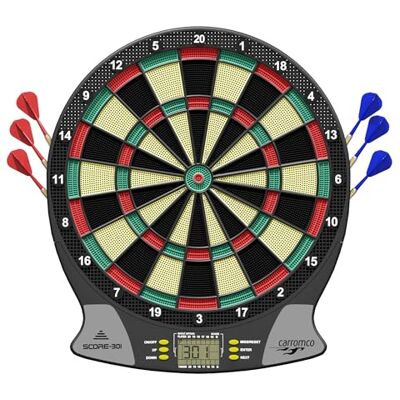 Carromco Electronic Dart Board Score 2nd Generation 92016 uniseks volwassenen, zwart, rood, groen, geel Carromco Electronic Dart Board Score 2nd Generation 92016 uniseks volwassenen, zwart, rood, groen, geel