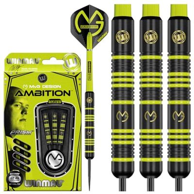 WINMAU Michael Van Gerwen MvG Ambition professionele messing dartset met vleugels en schachten 24 g WINMAU Michael Van Gerwen MvG Ambition professionele messing dartset met vleugels en schachten 24 g