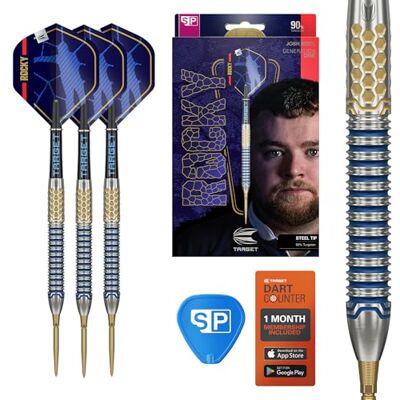 Target Darts Josh Rock Gen 1 Steel Tip Swiss Point Darts, 90% Tungsten Darts, Generatie 1, 23G Steel Tip Dart Set, Player Edition Darts met Zwitserse Storm Nano Points Target Darts Josh Rock Gen 1 Steel Tip Swiss Point Darts, 90% Tungsten Darts, Generatie 1, 23G Steel Tip Dart Set, Player Edition Darts met Zwitserse Storm Nano Points