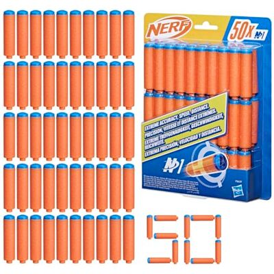 Nerf N-serie, N1 darts, bevat 50 darts, alleen compatibel met N Series Blasters, outdoorspellen, vanaf 8 jaar Nerf N-serie, N1 darts, bevat 50 darts, alleen compatibel met N Series Blasters, outdoorspellen, vanaf 8 jaar