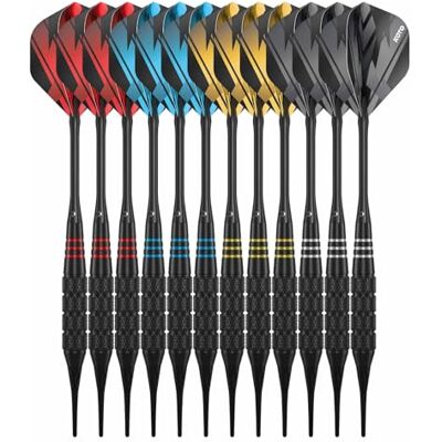 KOTO darts KOTO Brass Multiset Softip dartpijlen, kunststof punt, 16 g, messing Softip darts incl. 12 stangen van messing, 12 dart flight & 12 schachten, gestructureerde ring, incl. Opbergkoffer KOTO darts KOTO Brass Multiset Softip dartpijlen, kunststof punt, 16 g, messing Softip darts incl. 12 stangen van messing, 12 dart flight & 12 schachten, gestructureerde ring, incl. Opbergkoffer
