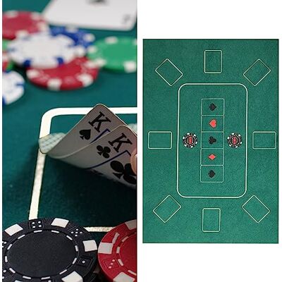 Cepewa Poker Pokermat, opvouwbaar, van vilt, 100% polyester, groen, 60 x 90 cm Cepewa Poker Pokermat, opvouwbaar, van vilt, 100% polyester, groen, 60 x 90 cm