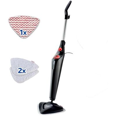 Vileda Steam Plus Triangle Edition met Power Pad, stoommop, hygiënische reinigingsprestaties zonder gebruik van chemicaliën, voor alle harde vloeren en tapijten. Vileda Steam Plus Triangle Edition met Power Pad, stoommop, hygiënische reinigingsprestaties zonder gebruik van chemicaliën, voor alle harde vloeren en tapijten.