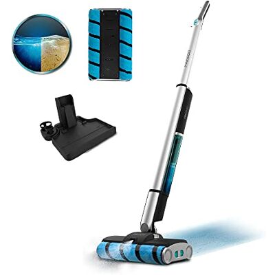 Cecotec FreeGo Wash Twice Spray Elektrische bezem, 60 W, looptijd 40 minuten, dubbele rol, 450 ml schoon waterreservoir en 350 ml vuil water, watersproeier en zelfreinigende basis, grijs. Cecotec FreeGo Wash Twice Spray Elektrische bezem, 60 W, looptijd 40 minuten, dubbele rol, 450 ml schoon waterreservoir en 350 ml vuil water, watersproeier en zelfreinigende basis, grijs.