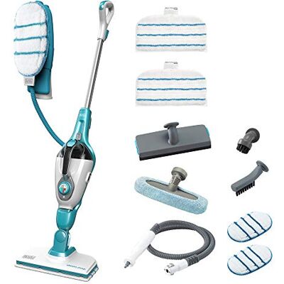 Black & Decker FSMH1351SM-QS Stoommop met snoer, 8 opzetstukken, 1300 W Black & Decker FSMH1351SM-QS Stoommop met snoer, 8 opzetstukken, 1300 W