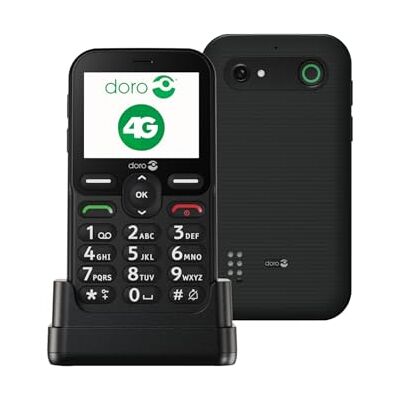 Doro LEVA E10 – zwarte 4G mobiele telefoon met veilige knop, HD-stem, H Seniorentelefoon met grote toetsen en eenvoudige bediening, 2,4 inch display, HD-geluid, SOS-knop, inclusief laadstation Doro LEVA E10 – zwarte 4G mobiele telefoon met veilige knop, HD-stem, H Seniorentelefoon met grote toetsen en eenvoudige bediening, 2,4 inch display, HD-geluid, SOS-knop, inclusief laadstation