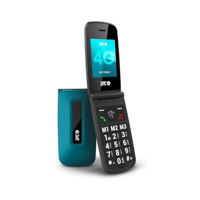 SPC Titan 2 Flip mobiele telefoon voor senioren met 4G, grote knoppen, 105 dB beltoon en 2,4 inch display, eenvoudig te bedienen en op afstand te configureren, 3 snelle wijzerplaten, batterijduur SPC Titan 2 Flip mobiele telefoon voor senioren met 4G, grote knoppen, 105 dB beltoon en 2,4 inch display, eenvoudig te bedienen en op afstand te configureren, 3 snelle wijzerplaten, batterijduur