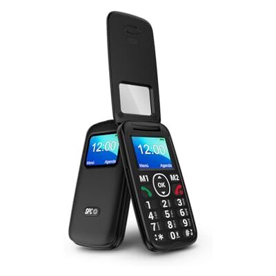 SPC Titan View Mobiele telefoon met klep voor senioren met grote toetsen, SOS-knop, externe configuratie, 2 directe geheugens, handsfree, USB-C en zonder oplader, zwart SPC Titan View Mobiele telefoon met klep voor senioren met grote toetsen, SOS-knop, externe configuratie, 2 directe geheugens, handsfree, USB-C en zonder oplader, zwart