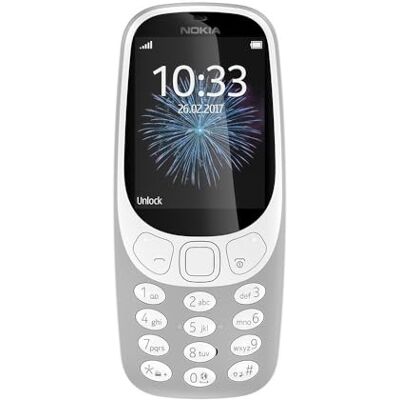 Nokia 3310 2G ontgrendelde mobiele telefoon (2,4 inch kleurendisplay, 2 MP camera, bluetooth, radio, mp3-speler, dual sim), retro grijs Nokia 3310 2G ontgrendelde mobiele telefoon (2,4 inch kleurendisplay, 2 MP camera, bluetooth, radio, mp3-speler, dual sim), retro grijs