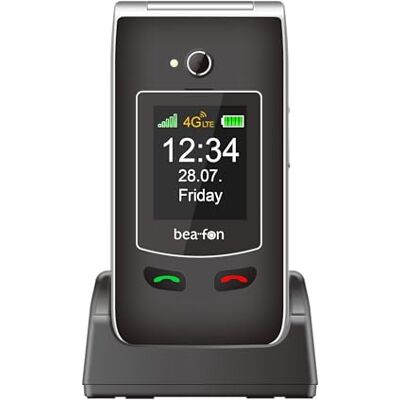 Beafon , SL645plus LTE (4G), Silverline, mobiele telefoon voor senioren met SOS-noodoproepknop, klaptelefoon, telefoon met grote toetsen, antwoordknop en beëindiging van de oproep Beafon , SL645plus LTE (4G), Silverline, mobiele telefoon voor senioren met SOS-noodoproepknop, klaptelefoon, telefoon met grote toetsen, antwoordknop en beëindiging van de oproep