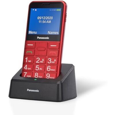 Panasonic KX-TU155EXRN mobiele telefoon voor senioren (SOS-noodknop, compatibel met gehoorapparaten, zaklampfunctie, grote knoppen, eenvoudige bediening, display Panasonic KX-TU155EXRN mobiele telefoon voor senioren (SOS-noodknop, compatibel met gehoorapparaten, zaklampfunctie, grote knoppen, eenvoudige bediening, display