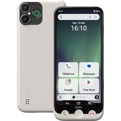 Doro Aurora A30 smartphone Senior mobiele telefoon Gebruiksvriendelijk Hulpknop met GPS-locatie Compatibel met hoortoestellen Inclusief USB-kabel Wit Doro Aurora A30 smartphone Senior mobiele telefoon Gebruiksvriendelijk Hulpknop met GPS-locatie Compatibel met hoortoestellen Inclusief USB-kabel Wit