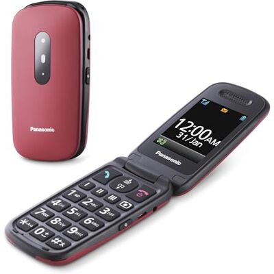 Panasonic KX-TU446EXR senior mobiele telefoon zonder contract (SOS-noodoproepknop, schokbestendig, spraakversterker, aparte grote toetsen, groot lettertype en display Panasonic KX-TU446EXR senior mobiele telefoon zonder contract (SOS-noodoproepknop, schokbestendig, spraakversterker, aparte grote toetsen, groot lettertype en display