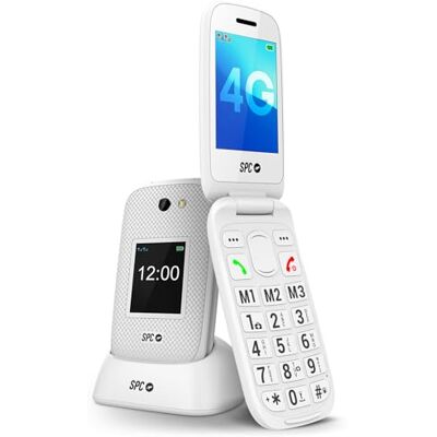 SPC HARMONY 2 Senior mobiele telefoon, zeer grote toetsen, 4G, wit Dubbel krasbestendig display (2,8 inch + 1,77 inch), sokkel, SOS, beltoon 104 dB, compatibel met hoorapparaten, eenvoudig SPC HARMONY 2 Senior mobiele telefoon, zeer grote toetsen, 4G, wit Dubbel krasbestendig display (2,8 inch + 1,77 inch), sokkel, SOS, beltoon 104 dB, compatibel met hoorapparaten, eenvoudig