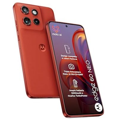 Motorola Edge 60 neo avec moto AI (8/256 Go, triple caméra 50 MP+13 MP+10 MP, selfie 32 MP, écran 6,36" Super HD 120 Hz, MediaTek Dimensity 7400, 5000 mAh, TurboPower 68 W, Android 15), PANTONE Motorola Edge 60 neo avec moto AI (8/256 Go, triple caméra 50 MP+13 MP+10 MP, selfie 32 MP, écran 6,36" Super HD 120 Hz, MediaTek Dimensity 7400, 5000 mAh, TurboPower 68 W, Android 15), PANTONE