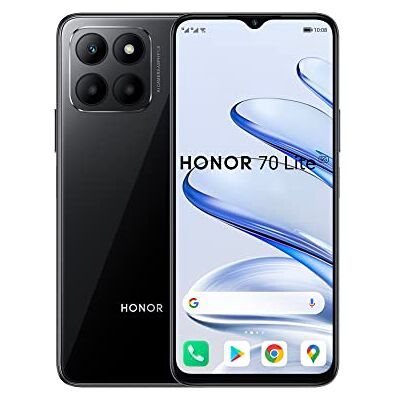 HONOR 70 Lite, Smartphone, 5G, 4 GB + 128 GB, 6,5 inch FullView display, 90 Hz, 5000 mAh, Android 12, Dual SIM, middernachtzwart HONOR 70 Lite, Smartphone, 5G, 4 GB + 128 GB, 6,5 inch FullView display, 90 Hz, 5000 mAh, Android 12, Dual SIM, middernachtzwart