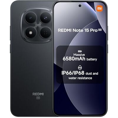 XIAOMI REDMI Note 15 Pro 5G Smartphone 8 + 512 GB zwart 6580 mAh XIAOMI REDMI Note 15 Pro 5G Smartphone 8 + 512 GB zwart 6580 mAh
