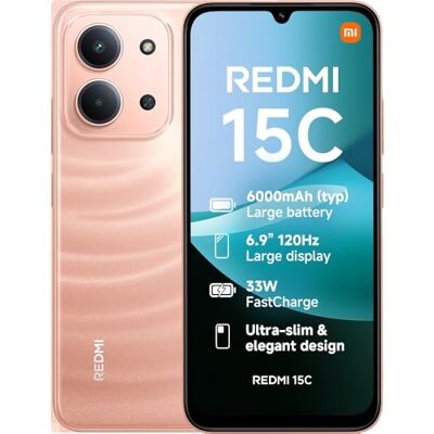 XIAOMI Redmi 15C 4G Smartphone 4 GB + 256 GB, massief 6000 mAh batterij, 120 Hz 6,9 inch display, stijlvol design, 50 MP AI Dual Camera, 33 W Fast Charging Twilight Orange (2 jaar garantie + geen in-box oplader) XIAOMI Redmi 15C 4G Smartphone 4 GB + 256 GB, massief 6000 mAh batterij, 120 Hz 6,9 inch display, stijlvol design, 50 MP AI Dual Camera, 33 W Fast Charging Twilight Orange (2 jaar garantie + geen in-box oplader)