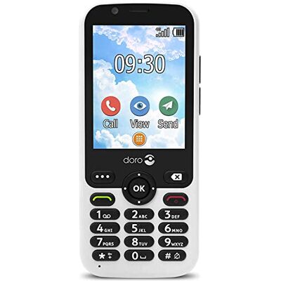 Doro 4G Mobiele telefoon (3 MP camera, 2,8 inch (7,11 cm) display, LTE, GPS, Bluetooth, WhatsApp, Facebook, WiFi), 7010, Wit Doro 4G Mobiele telefoon (3 MP camera, 2,8 inch (7,11 cm) display, LTE, GPS, Bluetooth, WhatsApp, Facebook, WiFi), 7010, Wit