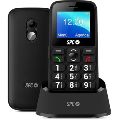 SPC Fortune 2 4G 4G mobiele telefoon voor senioren, SOS-knop, zeer luid volume (102 dB), afstandsbediening, grote toetsen, bel en intelligente meldingen, zwart SPC Fortune 2 4G 4G mobiele telefoon voor senioren, SOS-knop, zeer luid volume (102 dB), afstandsbediening, grote toetsen, bel en intelligente meldingen, zwart