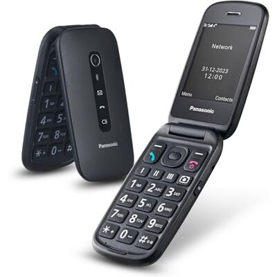 Panasonic KX-TU550EXB Mobiele telefoon met klapdeksel, 4G, 2,8 inch groot display, 1,2 MP camera, 290 uur batterijduur, zwart Panasonic KX-TU550EXB Mobiele telefoon met klapdeksel, 4G, 2,8 inch groot display, 1,2 MP camera, 290 uur batterijduur, zwart