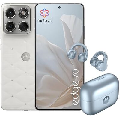 Motorola Edge 70 en Moto Buds Loop met Swarovski® kristallen (12/512 GB, 50 MP dubbele camera + flikkerende camera, 50 MP selfie, slank 5,99 mm, 4800 mAh, 6,67 inch 120 Hz display, Android 16) Pantone Motorola Edge 70 en Moto Buds Loop met Swarovski® kristallen (12/512 GB, 50 MP dubbele camera + flikkerende camera, 50 MP selfie, slank 5,99 mm, 4800 mAh, 6,67 inch 120 Hz display, Android 16) Pantone