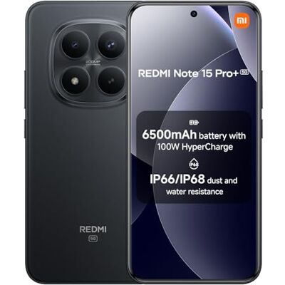 XIAOMI REDMI Note 15 Pro+ Smartphone 5G 12 + 512 GB zwart 200 MP camera XIAOMI REDMI Note 15 Pro+ Smartphone 5G 12 + 512 GB zwart 200 MP camera