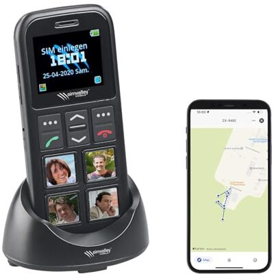 simvalley MOBILE Smartphone: 4G senioren mobiele telefoon met Easy-garantieoproep, 4 snelkeuzetoetsen, GPS, app (senior smartphone, 4G mobiele telefoon, zonder simvalley MOBILE Smartphone: 4G senioren mobiele telefoon met Easy-garantieoproep, 4 snelkeuzetoetsen, GPS, app (senior smartphone, 4G mobiele telefoon, zonder