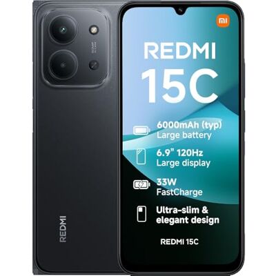 XIAOMI Redmi 15C 4G Smartphone 4 GB + 256 GB, massief 6000 mAh batterij, 120 Hz 6,9 inch display, stijlvol design, 50 MP AI Dual Camera, 33 W Fast Charging Midnight Black (2 jaar garantie + geen in-box oplader) XIAOMI Redmi 15C 4G Smartphone 4 GB + 256 GB, massief 6000 mAh batterij, 120 Hz 6,9 inch display, stijlvol design, 50 MP AI Dual Camera, 33 W Fast Charging Midnight Black (2 jaar garantie + geen in-box oplader)