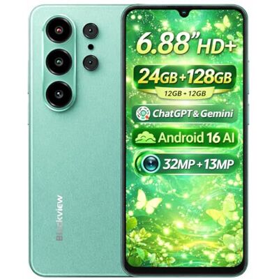 Blackview Wave 10 Smartphone 4G IA ontgrendeld, 6,88 inch HD+ display, 24 GB + 128 GB (2 TB extern), 3 intelligente AI-assistenten, 32 MP + 13 MP, 3 kaartsleuven, Android 16 Dual SIM telefoon, GPS Blackview Wave 10 Smartphone 4G IA ontgrendeld, 6,88 inch HD+ display, 24 GB + 128 GB (2 TB extern), 3 intelligente AI-assistenten, 32 MP + 13 MP, 3 kaartsleuven, Android 16 Dual SIM telefoon, GPS