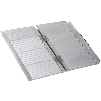HOMCOM Rolstoel oprijplaat oprijplaat aluminium opvouwbare antislip oprijplaat met randen Max. belasting 270 kg 61 x 74 cm HOMCOM Rolstoel oprijplaat oprijplaat aluminium opvouwbare antislip oprijplaat met randen Max. belasting 270 kg 61 x 74 cm