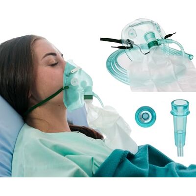 TIGA-MED 100 stuks zuurstofmaskers met hoge concentratie voor volwassenen, met tanktas, met neusclip, 210 cm slang, gestandaardiseerde aansluiting, DEHP-vrij, afzonderlijk verpakt TIGA-MED 100 stuks zuurstofmaskers met hoge concentratie voor volwassenen, met tanktas, met neusclip, 210 cm slang, gestandaardiseerde aansluiting, DEHP-vrij, afzonderlijk verpakt