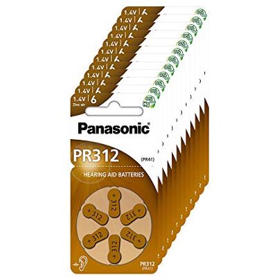 Panasonic PR312 10 stuks zink-lucht gehoorapparaat batterijen type 312 1,4 V gehoorapparaat batterijen bruin Panasonic PR312 10 stuks zink-lucht gehoorapparaat batterijen type 312 1,4 V gehoorapparaat batterijen bruin