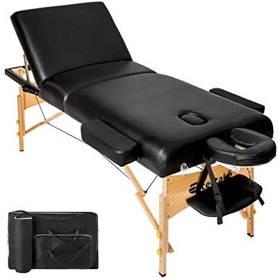 tectake ® Inklapbare massagetafel, 7,5 cm bekleding, esthetische tafel met ergonomische armsteun en hoofdsteun, inclusief draagtas, zwart tectake ® Inklapbare massagetafel, 7,5 cm bekleding, esthetische tafel met ergonomische armsteun en hoofdsteun, inclusief draagtas, zwart