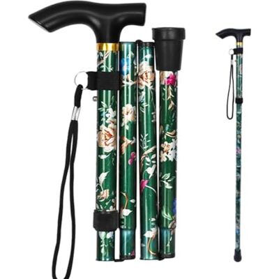 JJiaoLinin Wandelstok met bloemen, wandelstok voor dames, wandelstok, opvouwbaar, wandelstok, in hoogte verstelbaar, elegante stok JJiaoLinin Wandelstok met bloemen, wandelstok voor dames, wandelstok, opvouwbaar, wandelstok, in hoogte verstelbaar, elegante stok