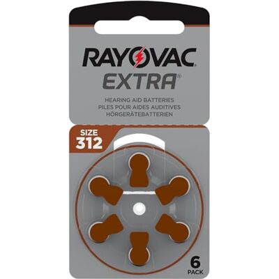 Rayovac 60 x Extra Gehoorapparaatbatterijen met Active Core 312-technologie Rayovac 60 x Extra Gehoorapparaatbatterijen met Active Core 312-technologie