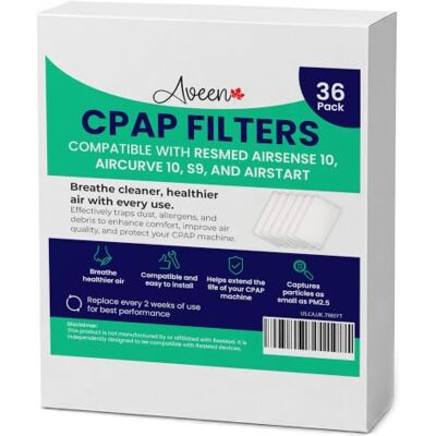 AVEEN 36 stuks CPAP-filters, compatibel met ResMed AirSense 10 AirCurve 10 ResMed S9 AirStart AVEEN 36 stuks CPAP-filters, compatibel met ResMed AirSense 10 AirCurve 10 ResMed S9 AirStart