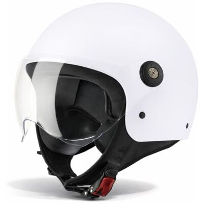 Vinz Duoro Motorhelm voor scooter en bromfiets, voor mannen en vrouwen, maten XS tot XXL, geïntegreerd vizier, ECE 22.06 goedgekeurd Vinz Duoro Motorhelm voor scooter en bromfiets, voor mannen en vrouwen, maten XS tot XXL, geïntegreerd vizier, ECE 22.06 goedgekeurd