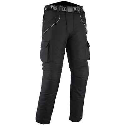 Texpeed Motorbroek voor heren, versterkt, winter/zomer, Cordura, waterdicht, alle maten, met CE-beschermers (EN 1621-1), zwart, maat L/extra kort been L Taille / Extra Kort Beenmaat Texpeed Motorbroek voor heren, versterkt, winter/zomer, Cordura, waterdicht, alle maten, met CE-beschermers (EN 1621-1), zwart, maat L/extra kort been L Taille / Extra Kort Beenmaat