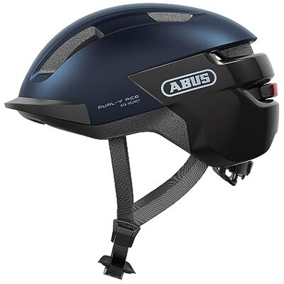 ABUS PURL-Y ACE fietshelm met ledlicht, blauw, maat L In-mold-helm voor volwassenen en jongeren met magnetisch achterlicht, insectennet en diepe nek ABUS PURL-Y ACE fietshelm met ledlicht, blauw, maat L In-mold-helm voor volwassenen en jongeren met magnetisch achterlicht, insectennet en diepe nek