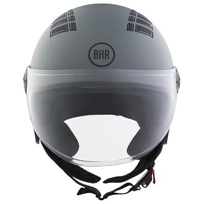 BHR 834 Flow Half-Jet Motorhelm, ECE 22.06 goedgekeurd, met 16 ventilatiegaten, Vespa-helm met krasbestendig vizier en micrometrische sluiting Homologué ECE 22.06, Casque moto d'été avec 16 Trous de Ventilation, Idéal pour la Ville, Homme et Femme BHR 834 Flow Half-Jet Motorhelm, ECE 22.06 goedgekeurd, met 16 ventilatiegaten, Vespa-helm met krasbestendig vizier en micrometrische sluiting Homologué ECE 22.06, Casque moto d'été avec 16 Trous de Ventilation, Idéal pour la Ville, Homme et Femme