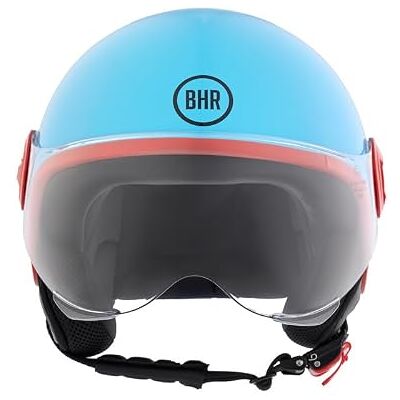 BHR Demi-jethelm, scooterhelm 835 SPECIAL ECE 22.06 goedgekeurd, motorhelm met krasbestendig vizier, micrometrische ontgrendeling en afneembare wangkussens BHR Demi-jethelm, scooterhelm 835 SPECIAL ECE 22.06 goedgekeurd, motorhelm met krasbestendig vizier, micrometrische ontgrendeling en afneembare wangkussens
