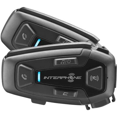 Interphone UCOM8R Dubbel Motorfiets intercom met Mesh 2.0-communicatie, tot 24 drivers, 1,6 km afstand, 18 uur batterijduur, TFT en GPS compatibel, waterdicht, HD luidspreker 40 mm Interphone UCOM8R Dubbel Motorfiets intercom met Mesh 2.0-communicatie, tot 24 drivers, 1,6 km afstand, 18 uur batterijduur, TFT en GPS compatibel, waterdicht, HD luidspreker 40 mm